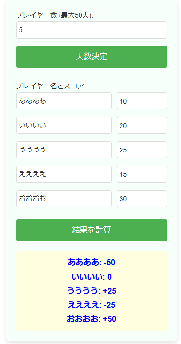 ゴルフのオリンピック計算機の使い方と使用例